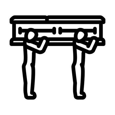 funeral procession mortality line icon vector illustrationのイラスト素材