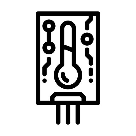 temperature sensor module line icon vector illustrationのイラスト素材