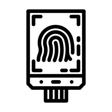 fingerprint sensor module line icon vector illustrationのイラスト素材