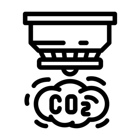 co2 sensor module line icon vector illustrationのイラスト素材
