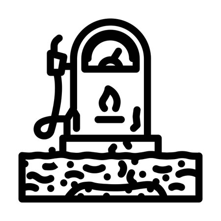 gas station leaking into earth line icon vector illustrationのイラスト素材