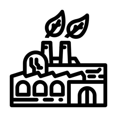 made eco friendly factory line icon vector illustrationのイラスト素材