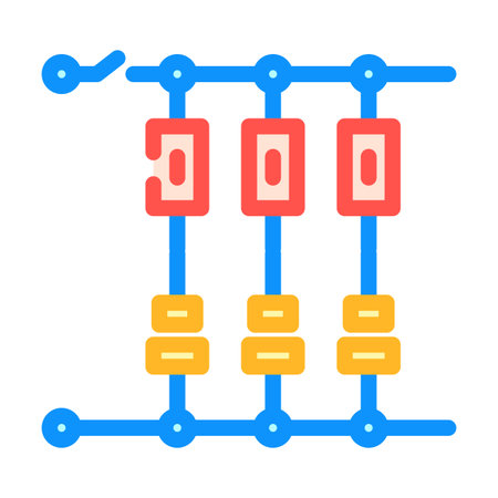 capacitors resistors layout color icon vector illustrationのイラスト素材