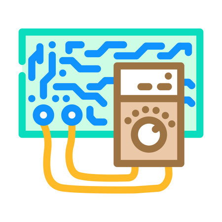 circuit diagnostics color icon vector illustrationのイラスト素材