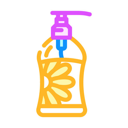 soap bottle floral scent icon color icon vector illustrationのイラスト素材