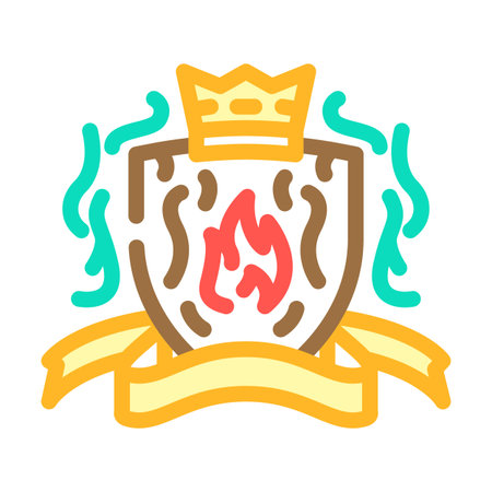 coat arms luxury medieval heraldry color icon vector illustrationのイラスト素材