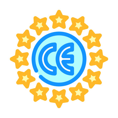 ce certified color icon vector illustrationのイラスト素材