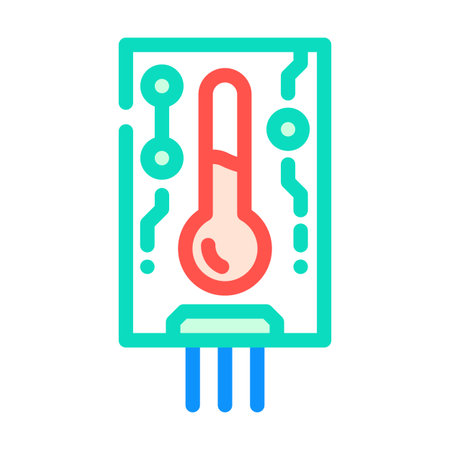 temperature sensor module color icon vector illustrationのイラスト素材