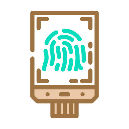 fingerprint sensor module color icon vector illustrationのイラスト素材