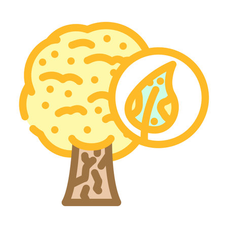 tree sick yellow leaves color icon vector illustrationのイラスト素材
