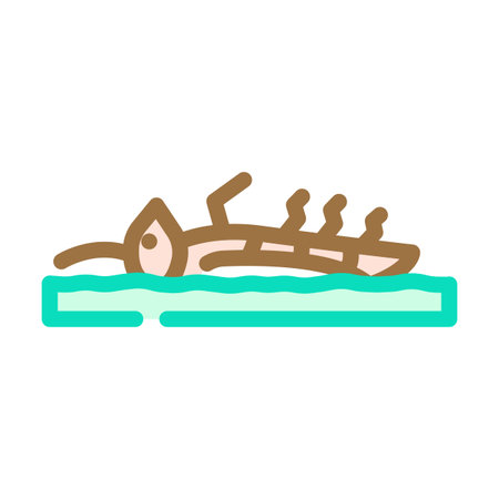 dead insects soil surface color icon vector illustrationのイラスト素材