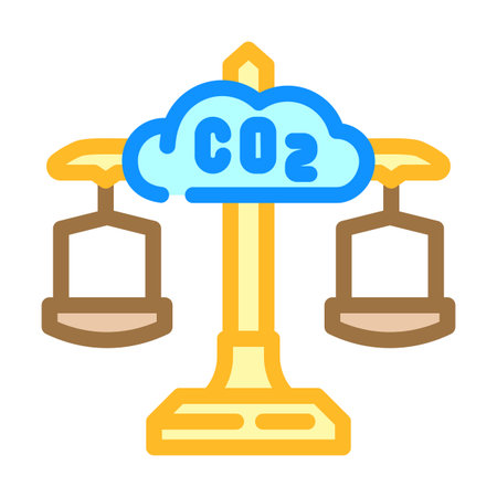 carbon neutral product color icon vector illustrationのイラスト素材
