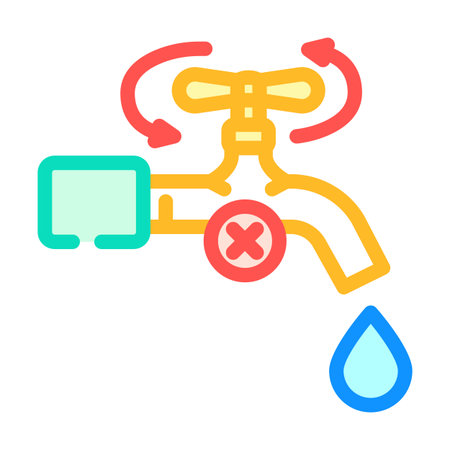 water saving technology color icon vector illustrationのイラスト素材