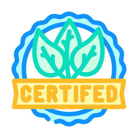 green certification color icon vector illustrationのイラスト素材