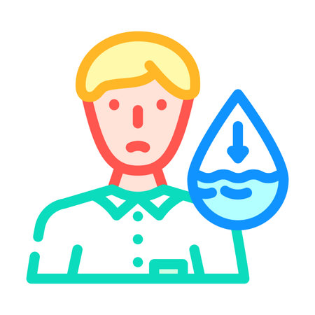 dehydration warning diarrhea color icon vector illustrationのイラスト素材