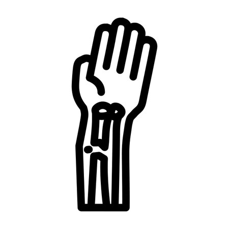 broken arm fracture injury line icon vector illustrationのイラスト素材