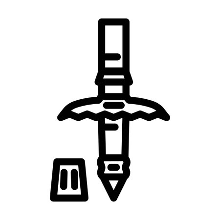 pole tip close up spike rubber cap line icon vector illustrationのイラスト素材