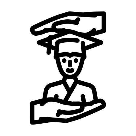student support online learning platform line icon vector illustrationのイラスト素材