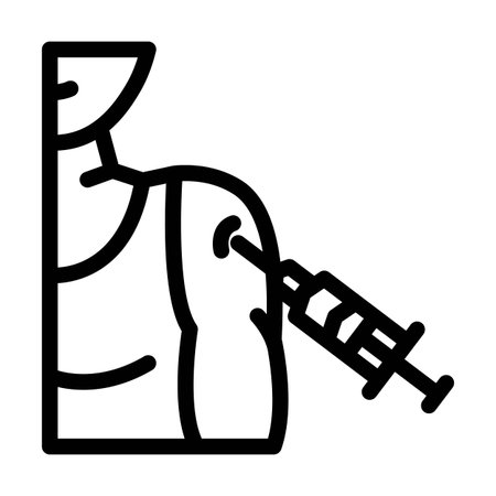 vaccine administration pharmacist line icon vector illustrationのイラスト素材