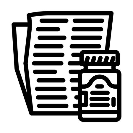 drug information pharmacist line icon vector illustrationのイラスト素材