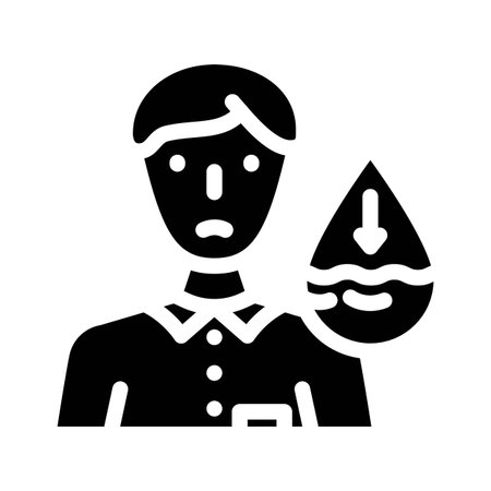 dehydration warning diarrhea glyph icon vector illustrationのイラスト素材