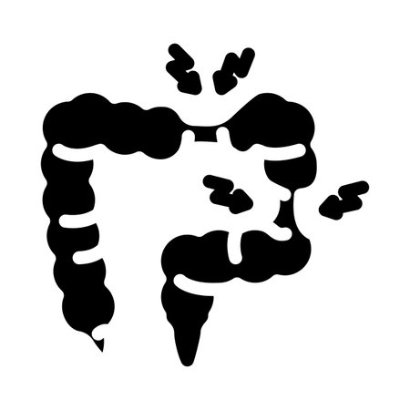 irritable bowel syndrome glyph icon vector illustrationのイラスト素材