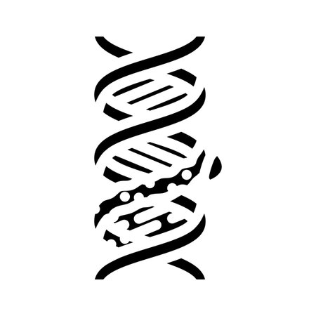 mutated dna genetic engineering glyph icon vector illustrationのイラスト素材