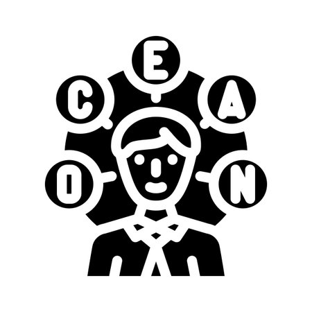 personality traits interview job glyph icon vector illustrationのイラスト素材