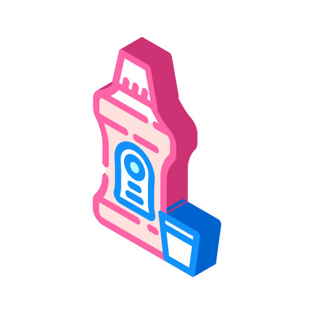 medicine bottle diarrhea relief isometric icon vector illustrationのイラスト素材