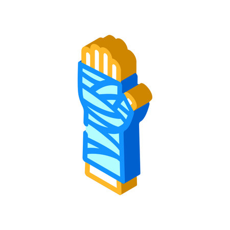 arm cast fracture injury isometric icon vector illustrationのイラスト素材
