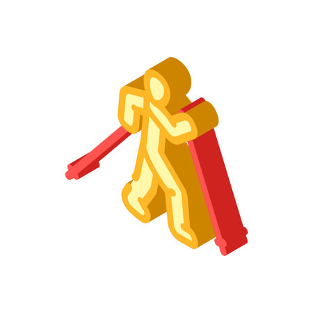 person walking poles nordic isometric icon vector illustrationのイラスト素材