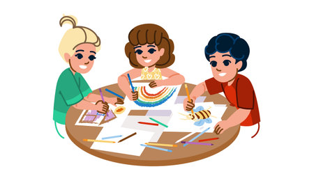 doodle drawing hobby kid vectorのイラスト素材