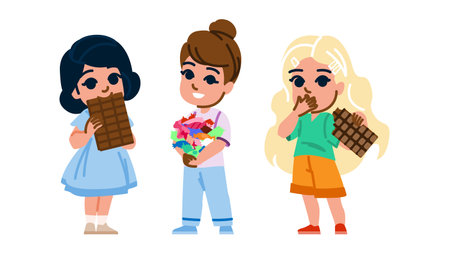 treat kid girl chocolate vectorのイラスト素材