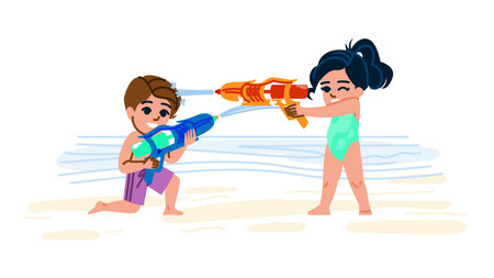 blaster kid water gun vectorのイラスト素材