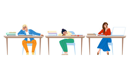 untidy lazy teenage desk vectorのイラスト素材