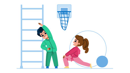 wellness physical education school vectorのイラスト素材