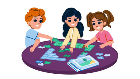 sudoku solving puzzles hobby kid vectorのイラスト素材