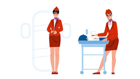 crew stewardess woman vectorのイラスト素材
