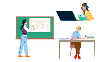 leader teacher woman vectorのイラスト素材