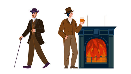 society victorian gentleman vectorのイラスト素材
