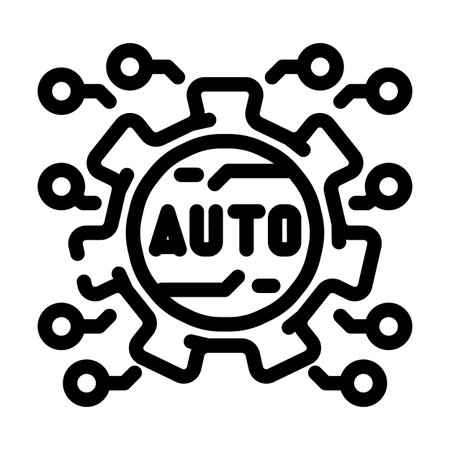 automatic function line icon vector illustrationのイラスト素材