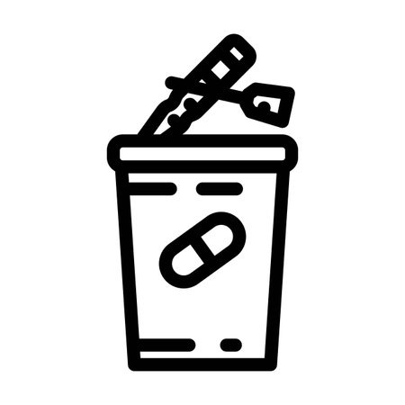 pharmaceutical waste disposal line icon vector illustrationのイラスト素材