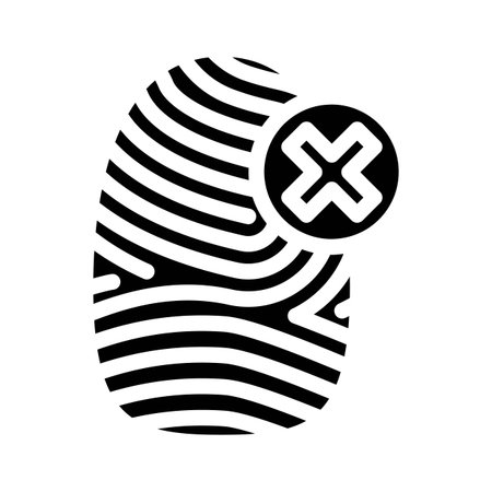 non fingerprint glyph icon vector illustrationのイラスト素材