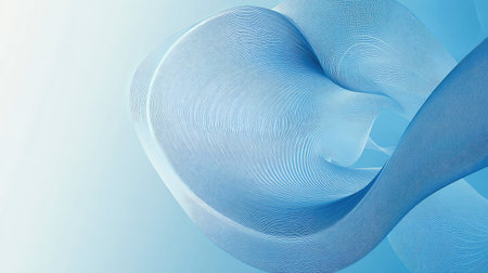 Blue flowing lines creating abstract digital networkの写真素材