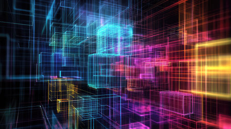 Digital network grid forming abstract data connection