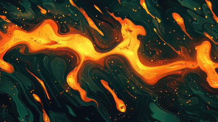 Abstract flowing liquid spreading vibrant energy and dynamic movement