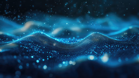 Digital wave pattern forming futuristic technology background