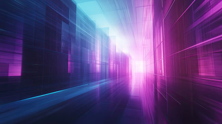 Abstract digital tunnel showing data transfer and cyberspace