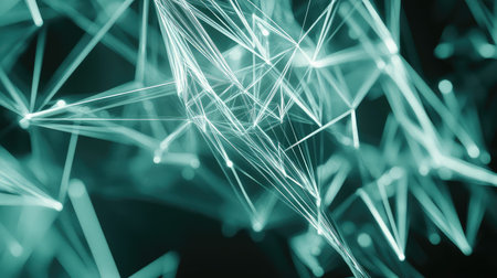Digital network connecting abstract glowing lines and dots