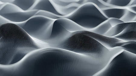 Abstract technology surface forming flowing geometric waves